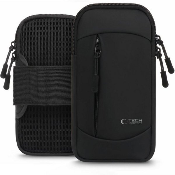 TECH PROTECT Armband M6 (Einzelartikel), Wasserabweisendes Sportarmband mit drei Taschen