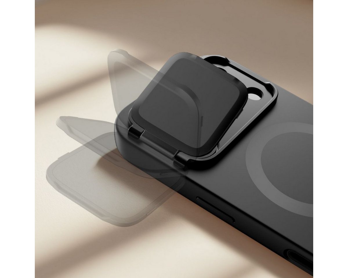 TECH PROTECT Handyhülle Kevlar Aura mit Magnetfunktion Kompatibel mit iPhone 17 Pro Schwarz 6,3, 360° Schutz mit Kameraabdeckung und Ständerfunktion – Bild 5 von 5