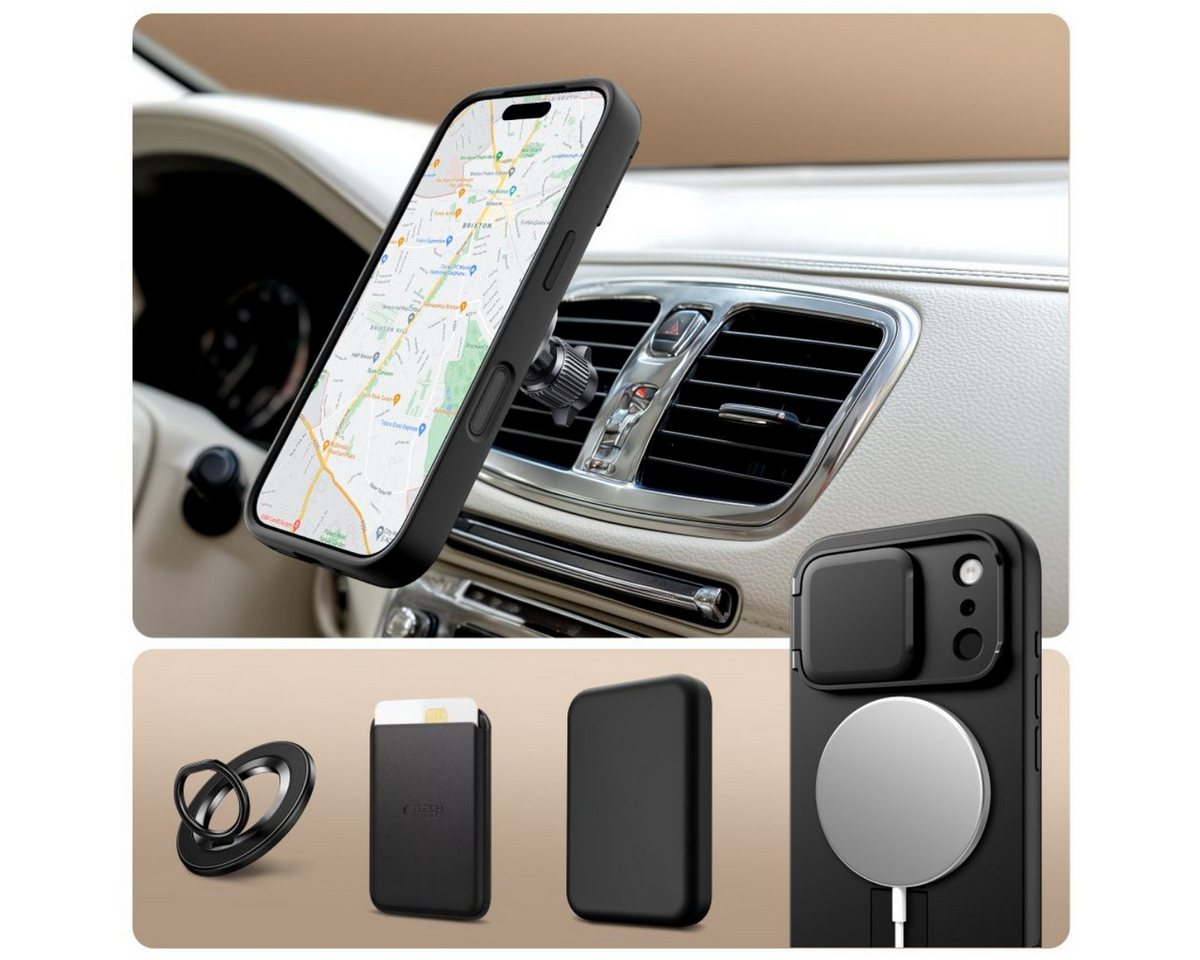 TECH PROTECT Handyhülle Kevlar Aura mit Magnetfunktion Kompatibel mit iPhone 17 Pro Max 6,9, Strukturierter Kevlar Look mit integrierter Magnetfunktion – Bild 3 von 5
