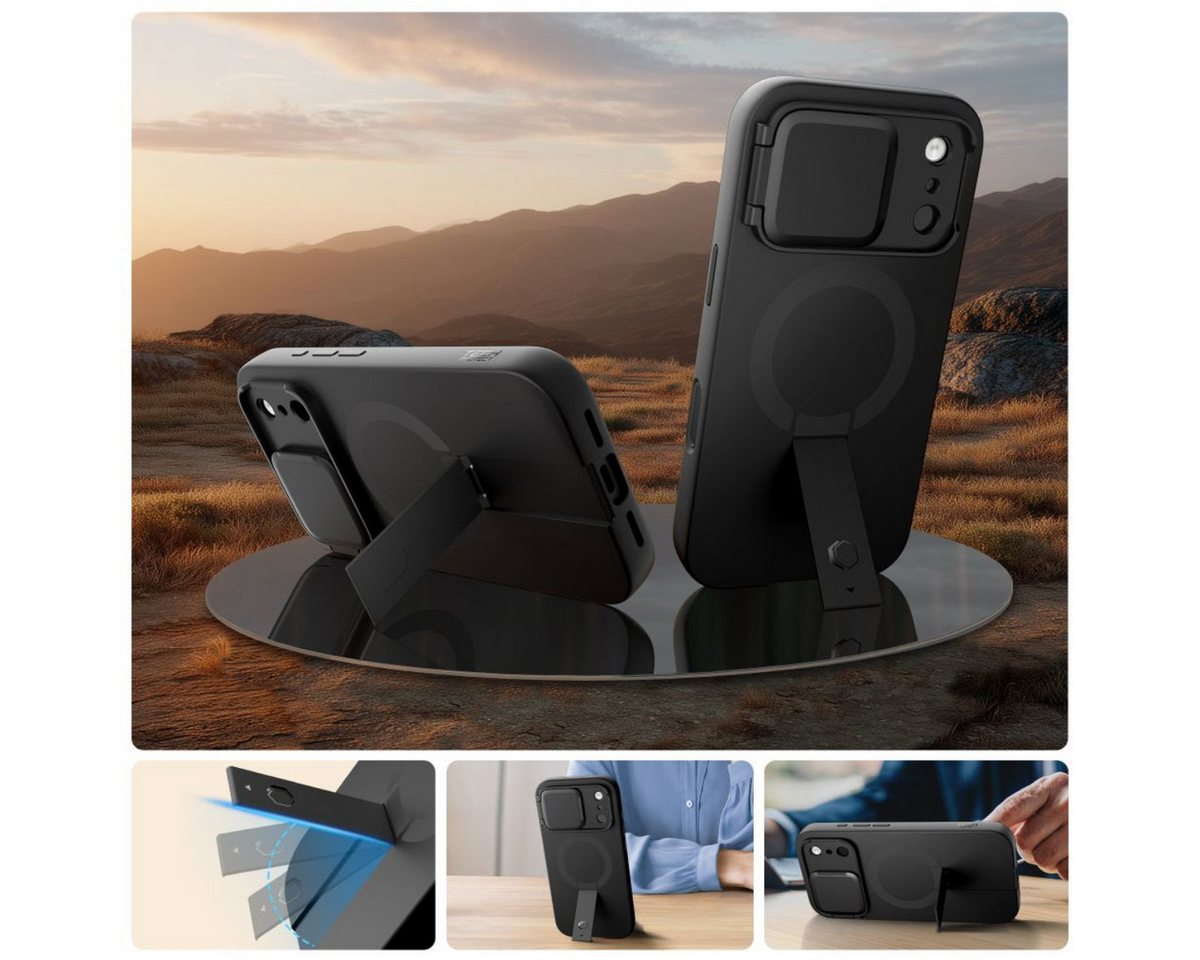 TECH PROTECT Handyhülle Kevlar Aura mit Magnetfunktion Kompatibel mit iPhone 17 Pro Max 6,9, Strukturierter Kevlar Look mit integrierter Magnetfunktion – Bild 4 von 5