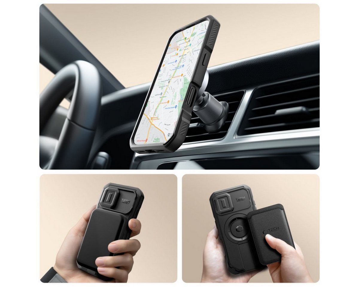 TECH PROTECT Handyhülle Kevlar Case mit Magnetfunktion Kompatibel mit iPhone 17 Schwarz 6,1, Strukturierter Kevlar Look mit integrierter Magnetfunktion für Allt – Bild 2 von 5