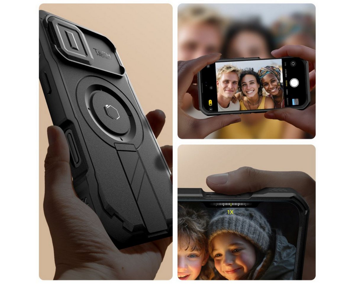 TECH PROTECT Handyhülle Kevlar Case mit Magnetfunktion Kompatibel mit iPhone 17 Schwarz 6,1, Strukturierter Kevlar Look mit integrierter Magnetfunktion für Allt – Bild 3 von 5