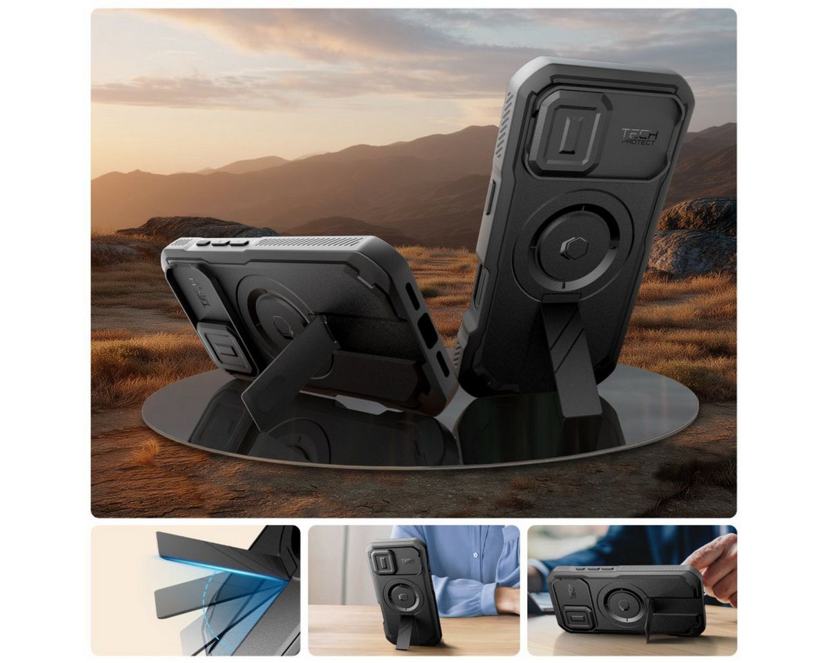 TECH PROTECT Handyhülle Kevlar Case mit Magnetfunktion Kompatibel mit iPhone 17 Schwarz 6,1, Strukturierter Kevlar Look mit integrierter Magnetfunktion für Allt – Bild 5 von 5
