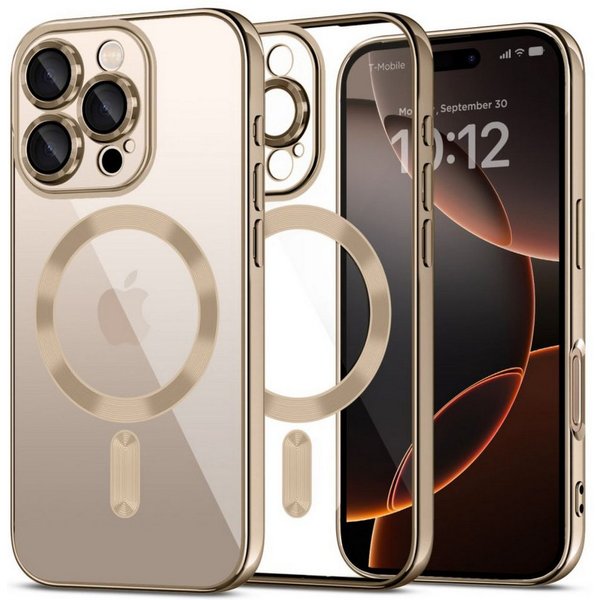 TECH PROTECT Handyhülle MagFlex Case Kompatibel mit iPhone 16 Pro Gold mit Magnetfunktion 6,3, Hybridbauweise mit integrierter Magnetfunktion und Kameraschutz