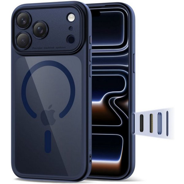TECH PROTECT Handyhülle Magpeak CC Case kompatibel mit iPhone 17 Pro Max transparent blau 6.7, Magnetisch