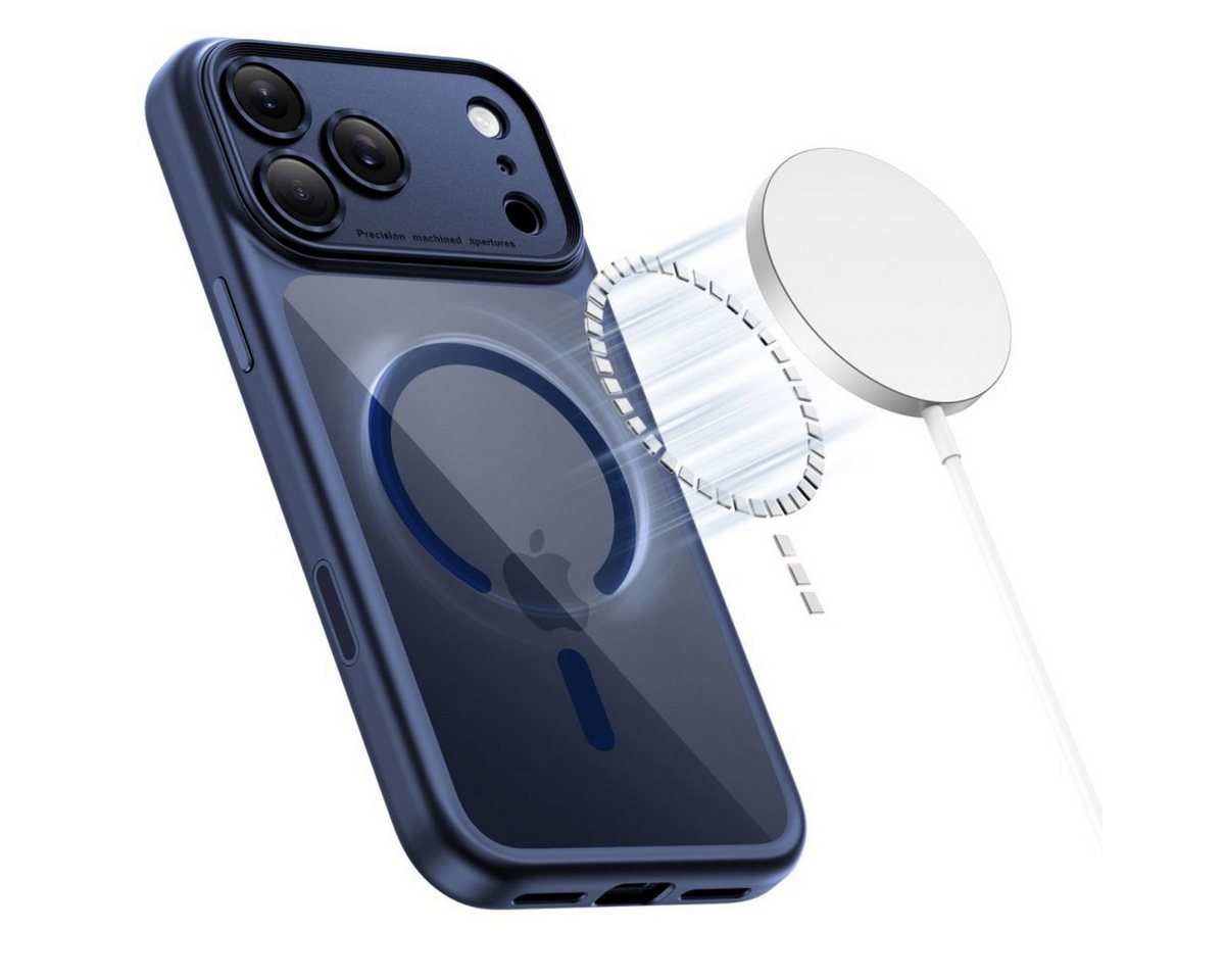 TECH PROTECT Handyhülle Magpeak CC Case kompatibel mit iPhone 17 Pro Max transparent blau 6.7, Magnetisch – Bild 3 von 5