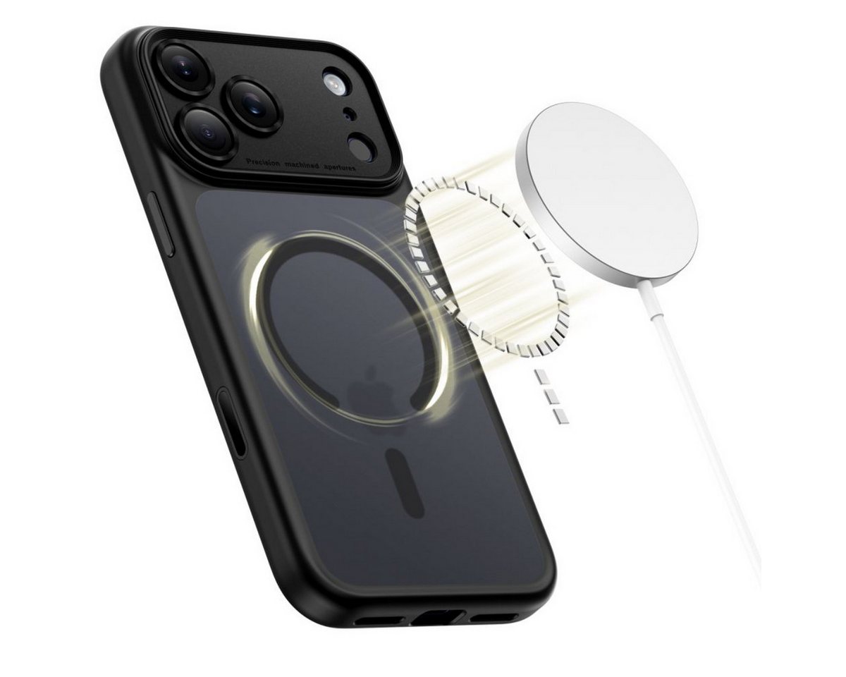 TECH PROTECT Handyhülle Magpeak CC Case kompatibel mit iPhone 17 Pro Max Mattschwarz 6.7 Zoll, Hybridcase mit mattem Design und Magnetring – Bild 2 von 5