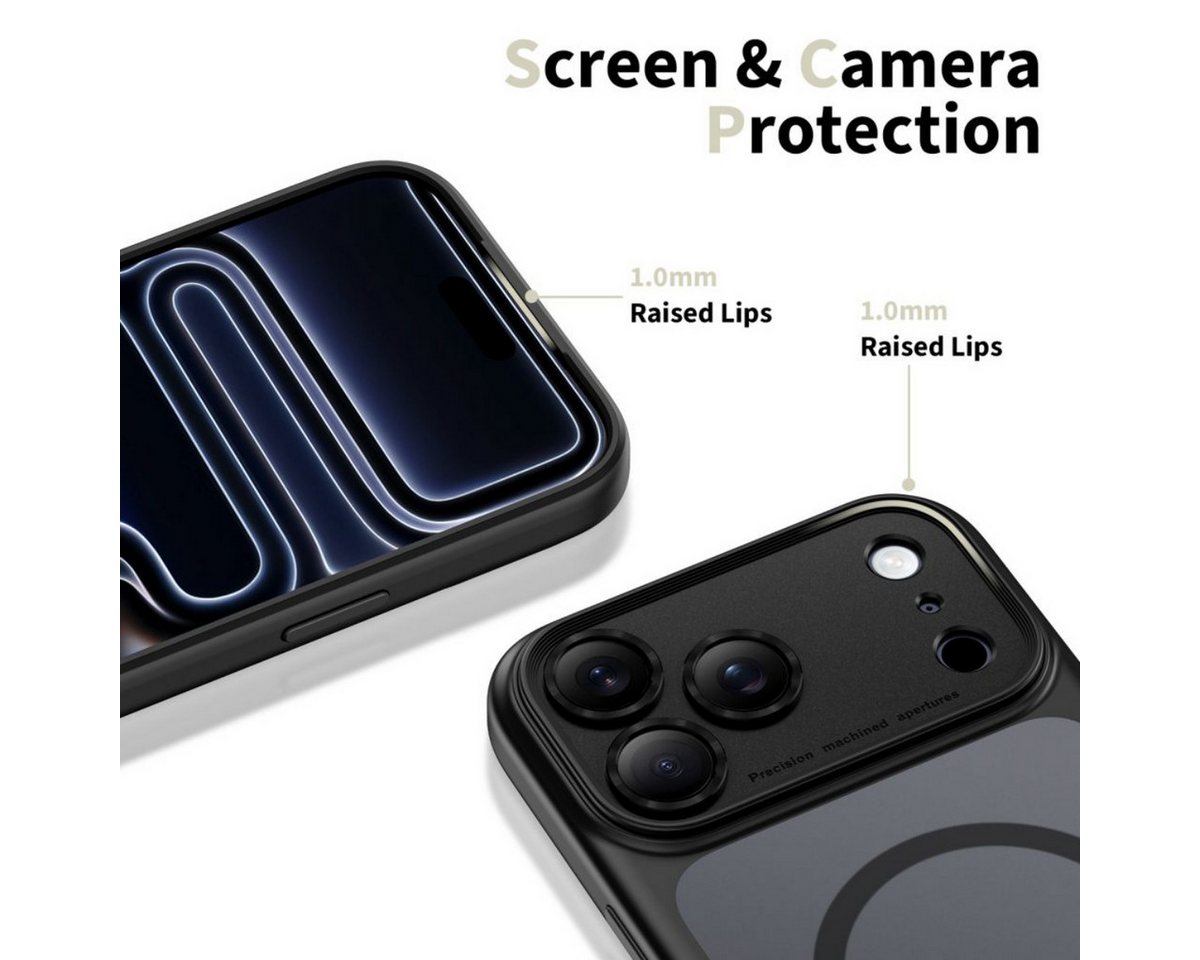 TECH PROTECT Handyhülle Magpeak CC Case kompatibel mit iPhone 17 Pro Max Mattschwarz 6.7 Zoll, Hybridcase mit mattem Design und Magnetring – Bild 3 von 5