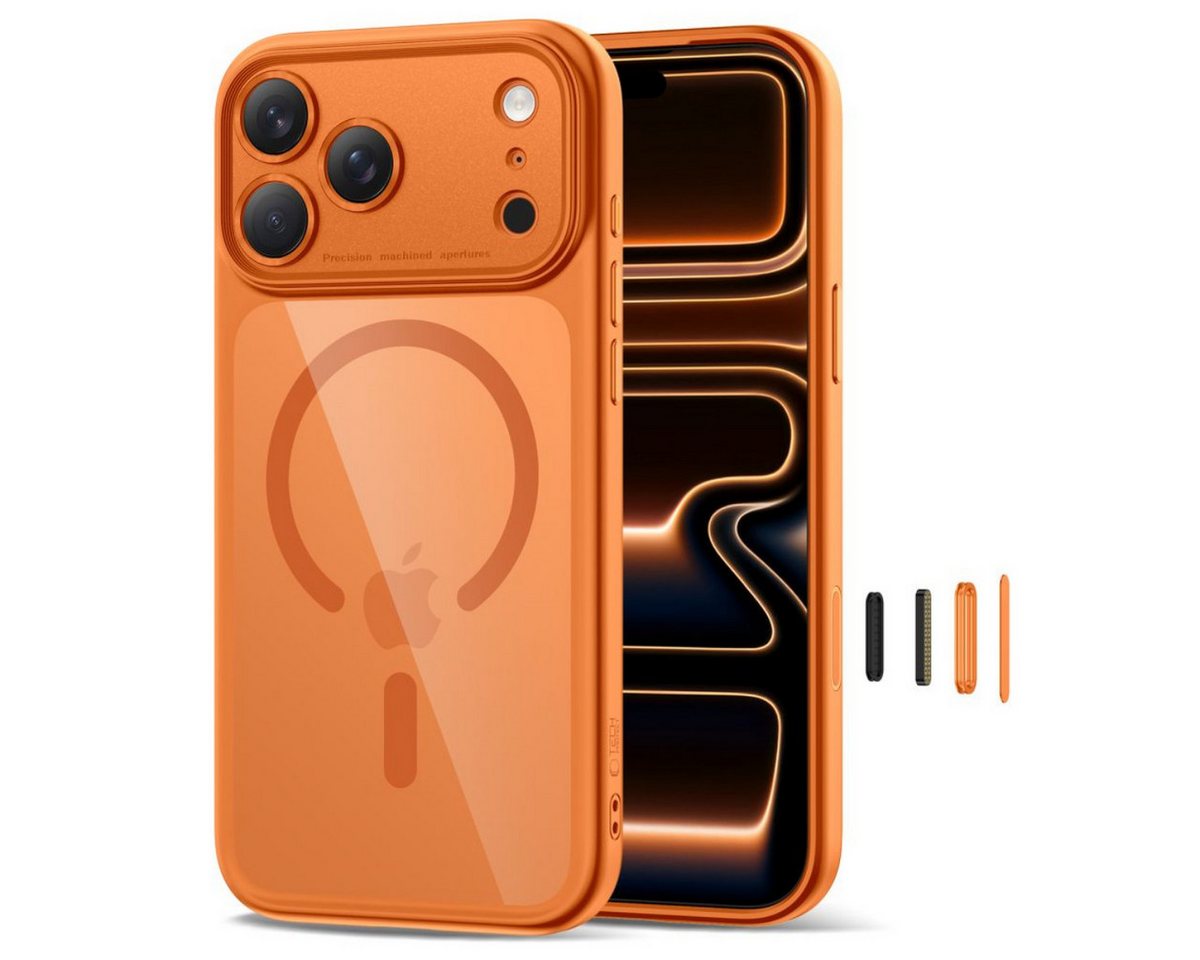 TECH PROTECT Handyhülle Magpeak CC kompatibel mit iPhone 17 Pro, integrierter Magnetring Orang, Hybridcase mit integriertem Magnetring für magnetisches Schnelll – Bild 2 von 5