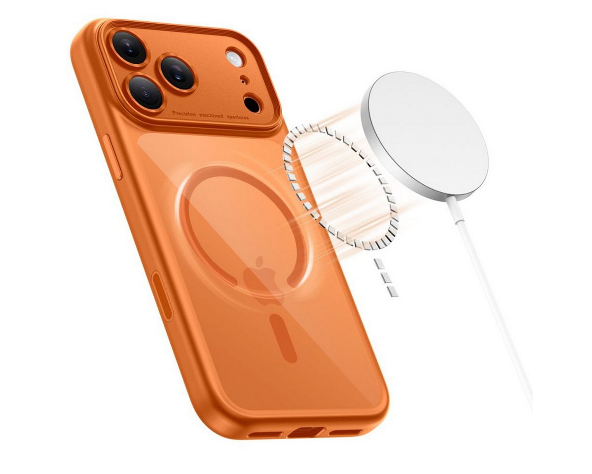 TECH PROTECT Handyhülle Magpeak CC kompatibel mit iPhone 17 Pro, integrierter Magnetring Orang, Hybridcase mit integriertem Magnetring für magnetisches Schnelll – Bild 3 von 5