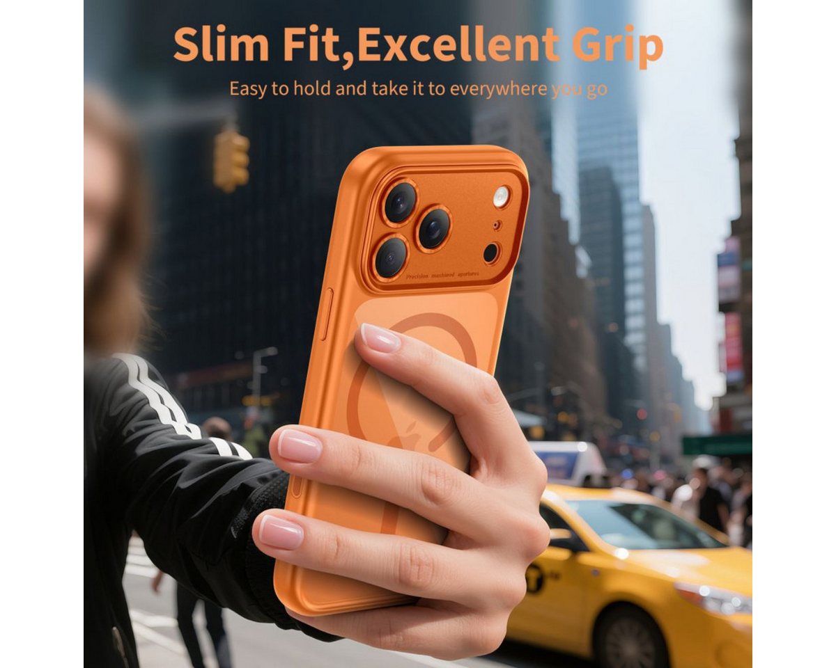 TECH PROTECT Handyhülle Magpeak CC kompatibel mit iPhone 17 Pro, integrierter Magnetring Orang, Hybridcase mit integriertem Magnetring für magnetisches Schnelll – Bild 5 von 5