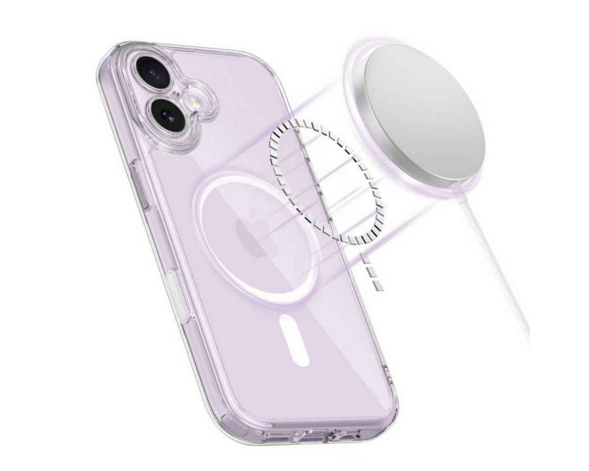 TECH PROTECT Handyhülle Magpeak Magnet Case kompatibel mit iPhone 17 Transparent, Transparente Hybridkonstruktion mit integrierter Magnetfläche – Bild 3 von 5