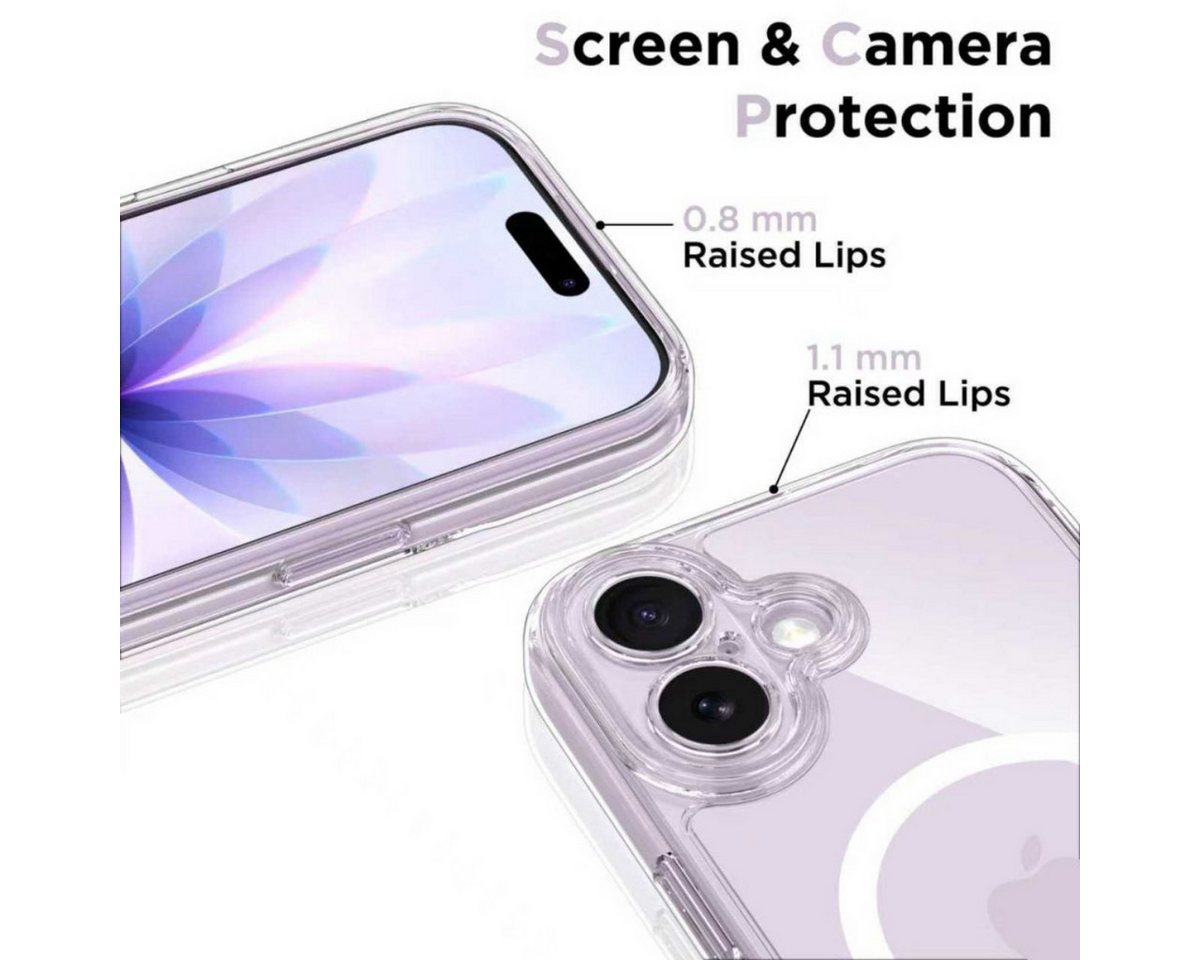 TECH PROTECT Handyhülle Magpeak Magnet Case kompatibel mit iPhone 17 Transparent, Transparente Hybridkonstruktion mit integrierter Magnetfläche – Bild 4 von 5