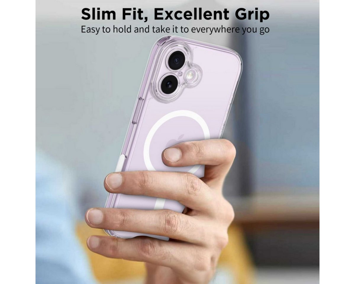 TECH PROTECT Handyhülle Magpeak Magnet Case kompatibel mit iPhone 17 Transparent, Transparente Hybridkonstruktion mit integrierter Magnetfläche – Bild 5 von 5