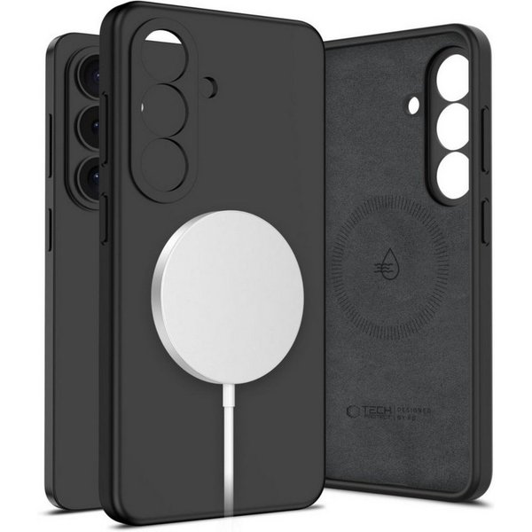 TECH PROTECT Handyhülle Silikon-mit Magnetfunktion-Hülle für Samsung Galaxy S26 Plus - Schwarz 6,7 Zoll, Seidig-weiche Oberfläche sorgt für angenehme Haptik