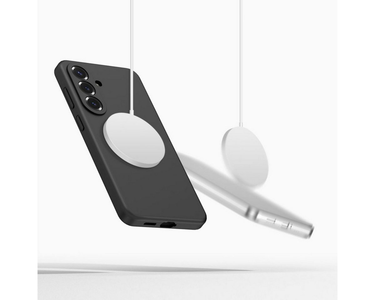 TECH PROTECT Handyhülle Silikon-mit Magnetfunktion-Hülle für Samsung Galaxy S26 Plus - Schwarz 6,7 Zoll, Seidig-weiche Oberfläche sorgt für angenehme Haptik – Bild 3 von 5