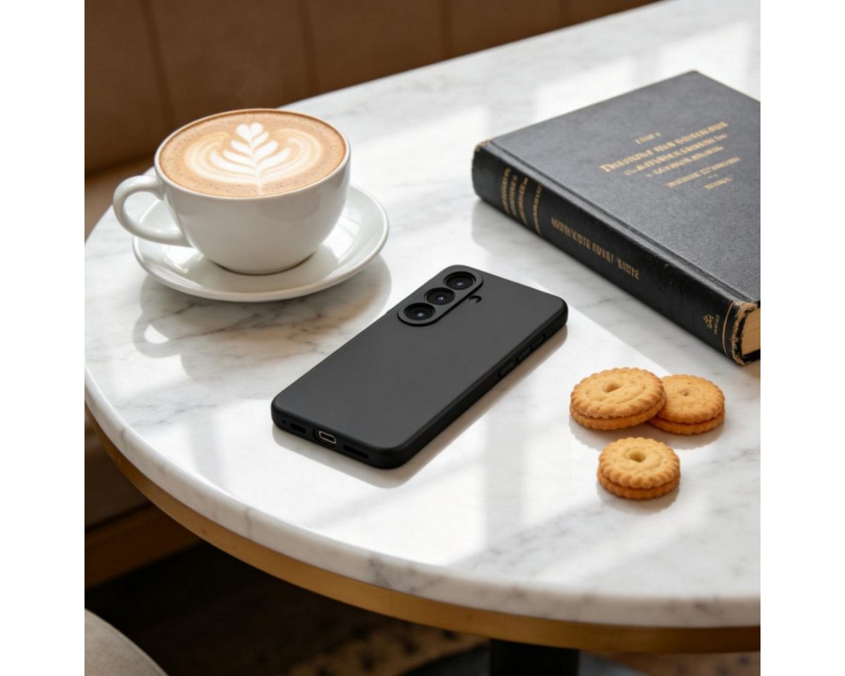 TECH PROTECT Handyhülle Silikon-mit Magnetfunktion-Hülle für Samsung Galaxy S26 Plus - Schwarz 6,7 Zoll, Seidig-weiche Oberfläche sorgt für angenehme Haptik – Bild 4 von 5
