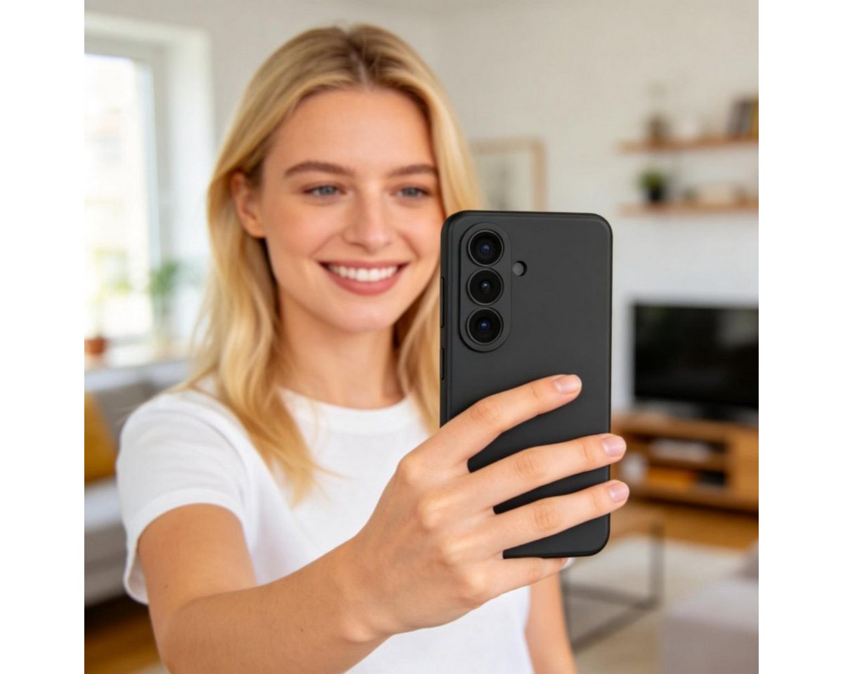 TECH PROTECT Handyhülle Silikon-mit Magnetfunktion-Hülle für Samsung Galaxy S26 Plus - Schwarz 6,7 Zoll, Seidig-weiche Oberfläche sorgt für angenehme Haptik – Bild 5 von 5