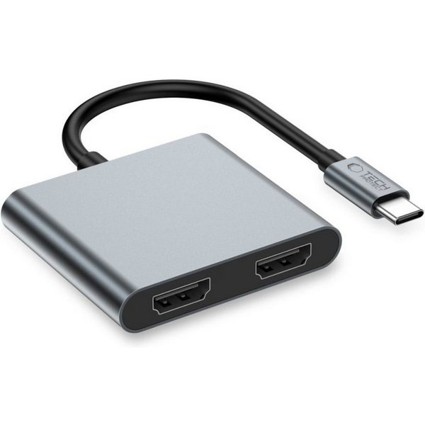 TECH PROTECT HB08 USB-Adapter USB-C zu USB-A 3.0, USB-A 2.0, HDMI, 4in1 USB-C Adapter mit Dual-HDMI Unterstützung