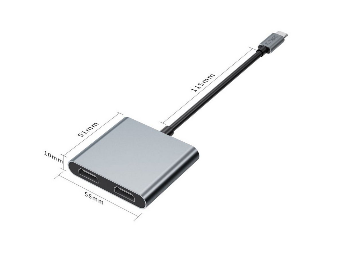 TECH PROTECT HB08 USB-Adapter USB-C zu USB-A 3.0, USB-A 2.0, HDMI, 4in1 USB-C Adapter mit Dual-HDMI Unterstützung – Bild 3 von 5