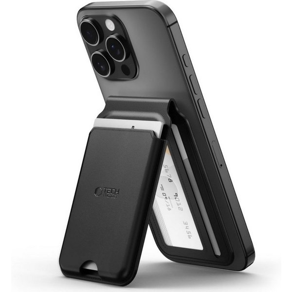 TECH PROTECT Kartenetui (Einzelartikel), MagSafe-kompatibler Kartenhalter mit RFID-Schutz und Ständerfunktion