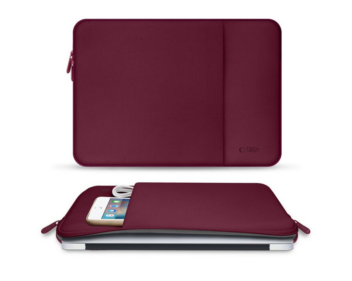 TECH PROTECT Laptoptasche Neopren (Einzelartikel, 1 x Tech-Protect Neopren-Laptoptasche), Weiche stoßdämpfende Neopren-Hülle mit kratzfestem Innenfutter – Bild 4 von 5