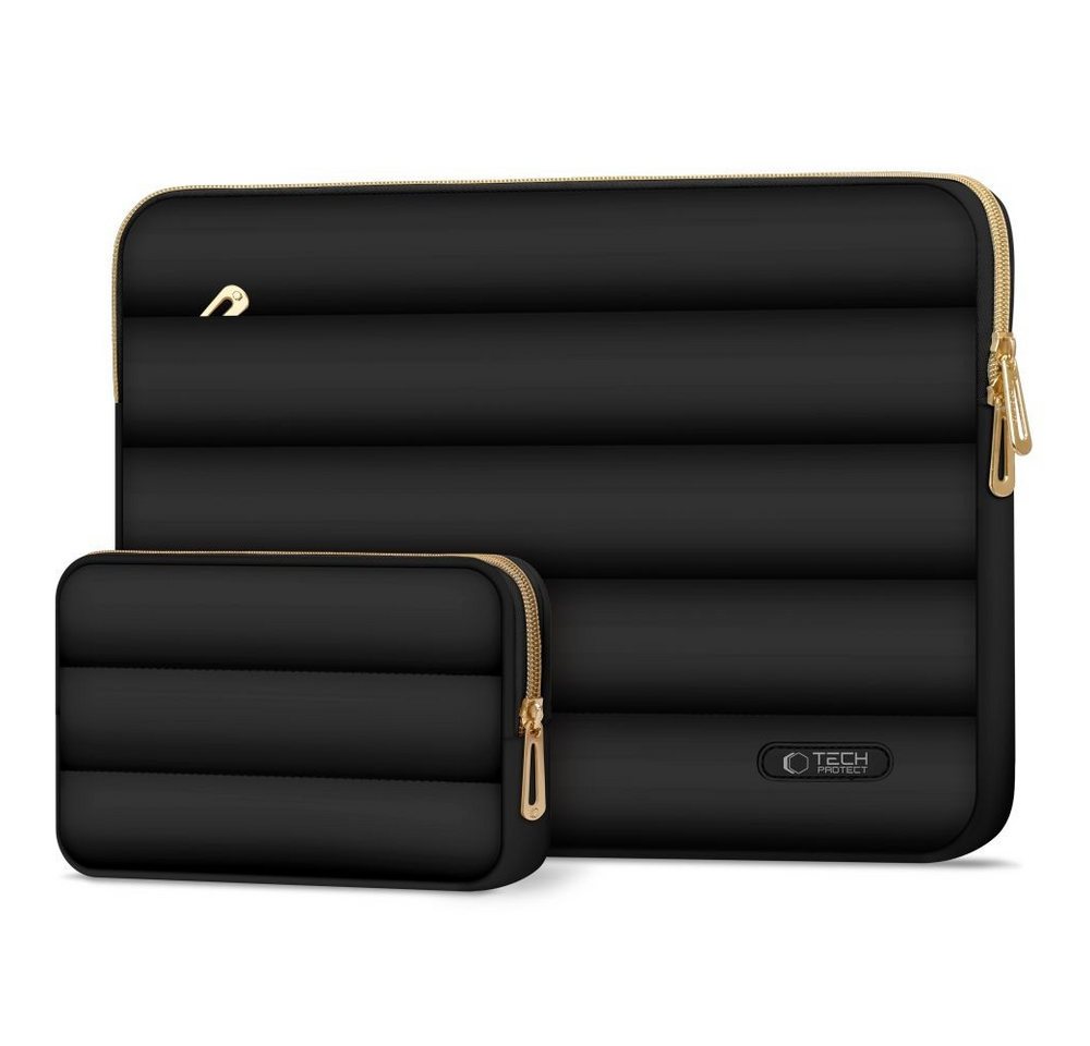 TECH PROTECT Laptoptasche Laptoptasche Schutztasche (Spar-Set, 1-tlg), Stoßdämpfende Polsterung, Plüschfutter, inkl. Mini-Tasche – Bild 2 von 5