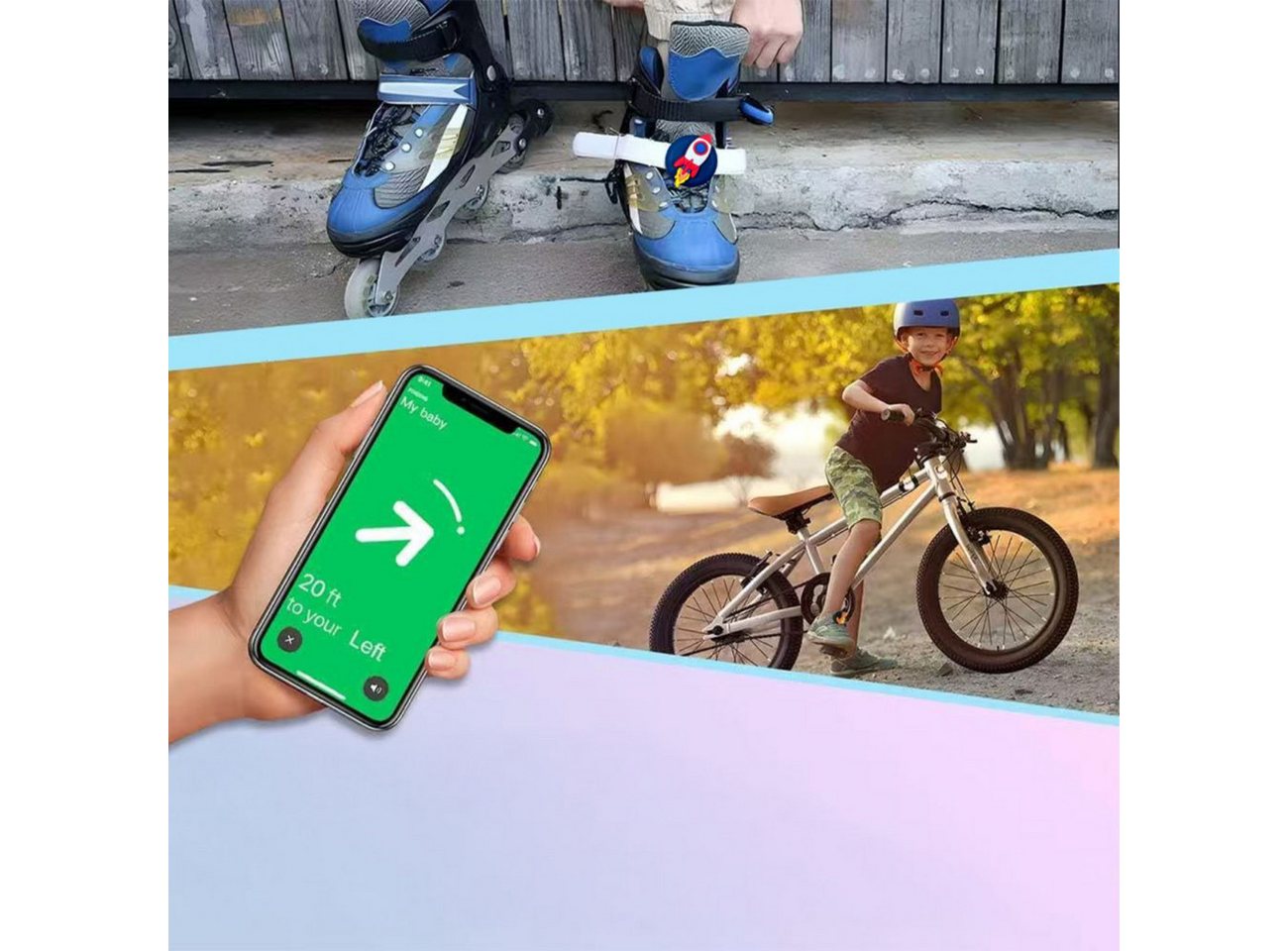 TECH PROTECT Runder Anhänger (4er-Pack Silikonhüllen mit Motivaufsätzen), Kinderfreundliche AirTag-Hüllen mit Schuhbandhalterung – Bild 4 von 5