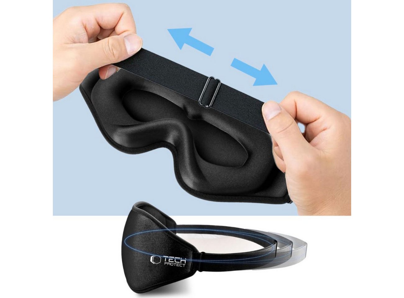 TECH PROTECT Schlafmaske Eyeshade, Schlafmaske, Einzeln, 3D-Schlafmaske mit Memory-Schaum und Lichtschutz – Bild 3 von 5