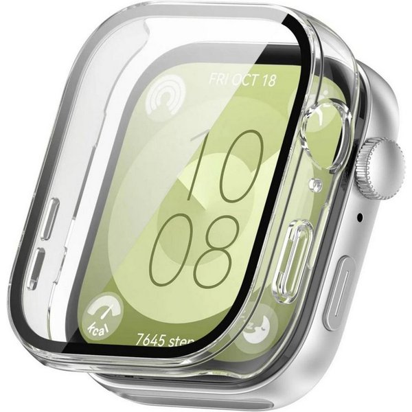 TECH PROTECT Smartwatch-Hülle Defense360 mit integriertem Glas Kompatibel mit Huawei Watch Fit 3 46, Integrierter Displayschutz bei schlankem Gehäusedesign