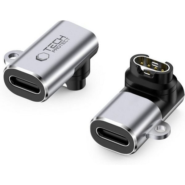 TECH PROTECT UltraBoost USB-Adapter USB-C Stecker (90°-Winkel) zu Garmin-Ladeanschluss, USB-C Winkeladapter für Garmin-Uhren mit 5 W Ladeleistung
