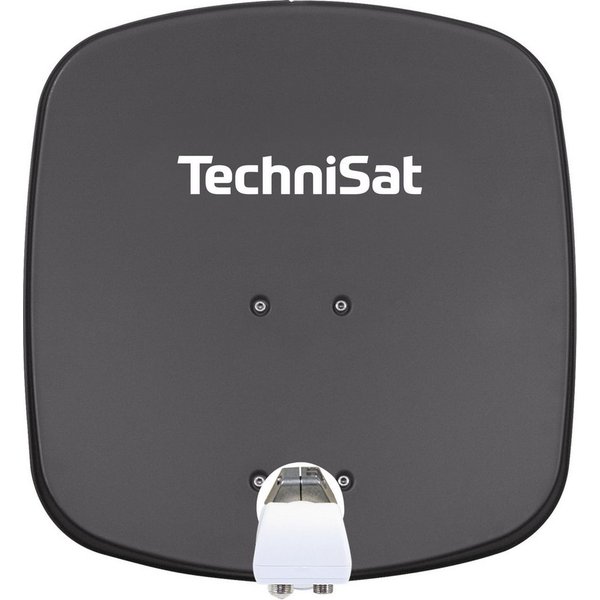 TechniSat DIGIDISH 45 mit Universal-Twin-LNB Sat-Spiegel (45 cm, Aluminium, Twin-LNB für 2 Teilnehmer, 1 Orbitposition, inkl. Wandhalterung)