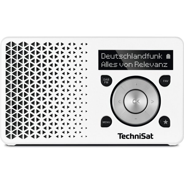 TechniSat DIGITRADIO 1 Digitalradio (DAB) (Digitalradio (DAB), FM-Tuner mit RDS, 1 W, bis zu 10 Stunden Akku, OLED-Display, passive Bassmembran)