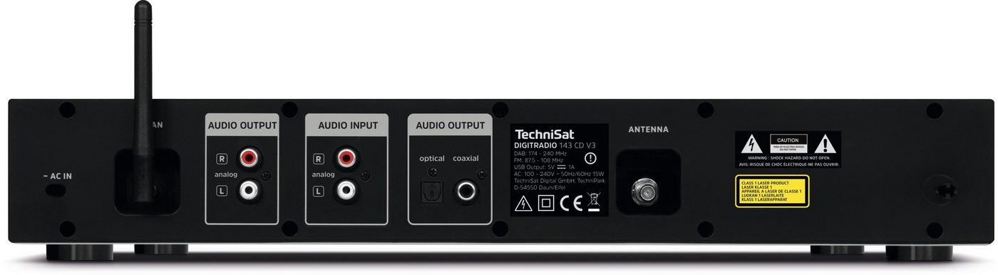 TechniSat DIGITRADIO 143 CD (V3) Digitalradio (DAB) (Digitalradio (DAB), Internetradio, FM-Tuner mit RDS, CD-Player, Bluetooth, App-Steuerung, WLAN, Fernbedienu – Bild 4 von 4