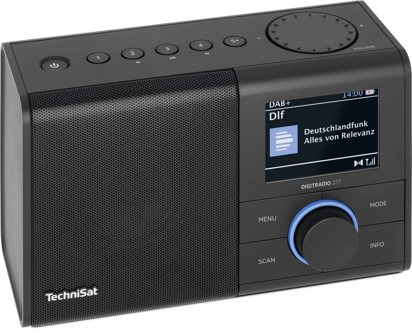 TechniSat DIGITRADIO 217 Digitalradio (DAB) (Digitalradio (DAB), FM-Tuner mit RDS, 5 W, Bluetooth, 3,2-Zoll-Farbdisplay, zwei Weckzeiten, Direktwahltasten) – Bild 4 von 5