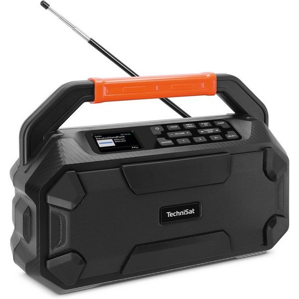 TechniSat DIGITRADIO 231 OD Baustellenradio (Digitalradio (DAB), FM-Tuner mit RDS, 30 W, IPX4, 18V Zusatzakku möglich, bis zu 8 Stunden mit integriertem Akku)