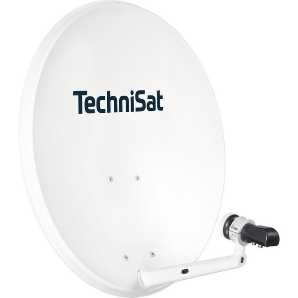 TechniSat TECHNITENNE 70 mit Quattro-Switch-LNB Sat-Spiegel (70 cm, Stahl, Quattro-Switch-LNB für 4 Teilnehmer, Ultra-HD, inkl. Masthalterung)