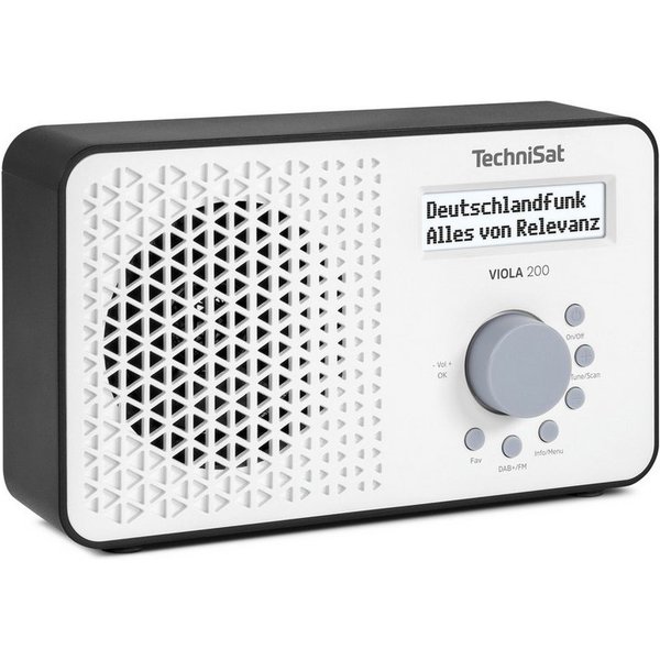 TechniSat VIOLA 200 Digitalradio (DAB) (Digitalradio (DAB), FM-Tuner mit RDS, 1 W, Dimmbares Display, kompakt, Netz- und Batteriebetrieb)
