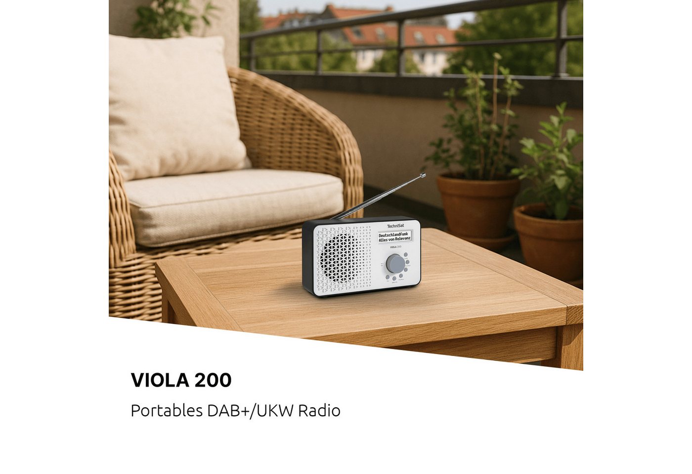 TechniSat VIOLA 200 Digitalradio (DAB) (Digitalradio (DAB), FM-Tuner mit RDS, 1 W, Dimmbares Display, kompakt, Netz- und Batteriebetrieb) – Bild 2 von 5