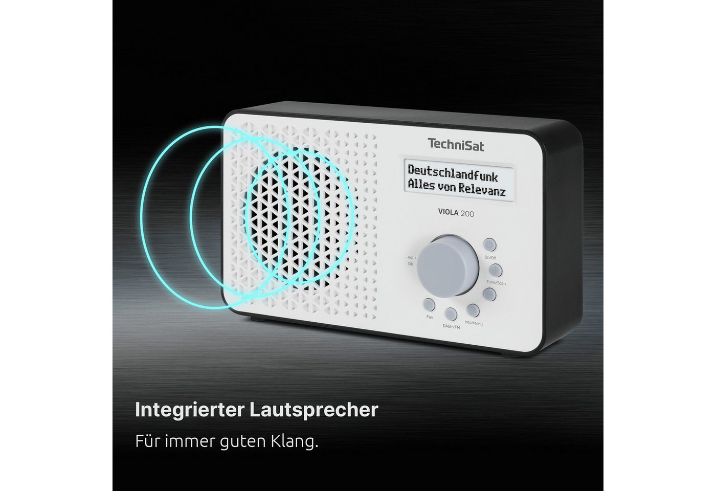 TechniSat VIOLA 200 Digitalradio (DAB) (Digitalradio (DAB), FM-Tuner mit RDS, 1 W, Dimmbares Display, kompakt, Netz- und Batteriebetrieb) – Bild 4 von 5