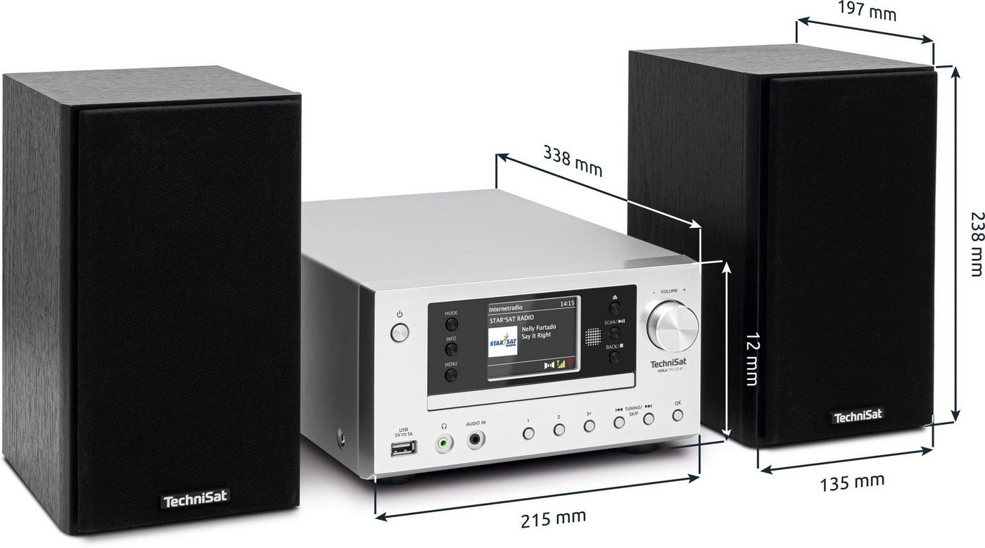 TechniSat VIOLA 710 CD IR Internet-Radio (Digitalradio (DAB), Internetradio, FM-Tuner mit RDS, 40 W, CD-Player, WLAN, App, Bluetooth, Fernbedienung, Wecktimer,  – Bild 5 von 5