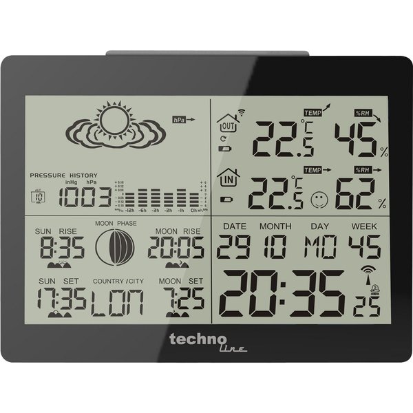 technoline WS 6760 Wetterstation (inklusive Außensender, übersichtliche Anzeige mit mehreren Info auf einen Blick)