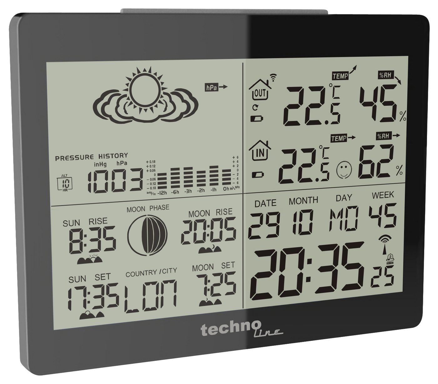 technoline WS 6760 Wetterstation (inklusive Außensender, übersichtliche Anzeige mit mehreren Info auf einen Blick) – Bild 2 von 5