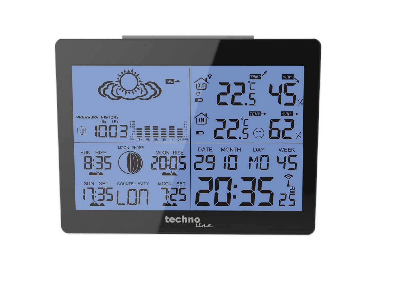 technoline WS 6760 Wetterstation (inklusive Außensender, übersichtliche Anzeige mit mehreren Info auf einen Blick) – Bild 4 von 5