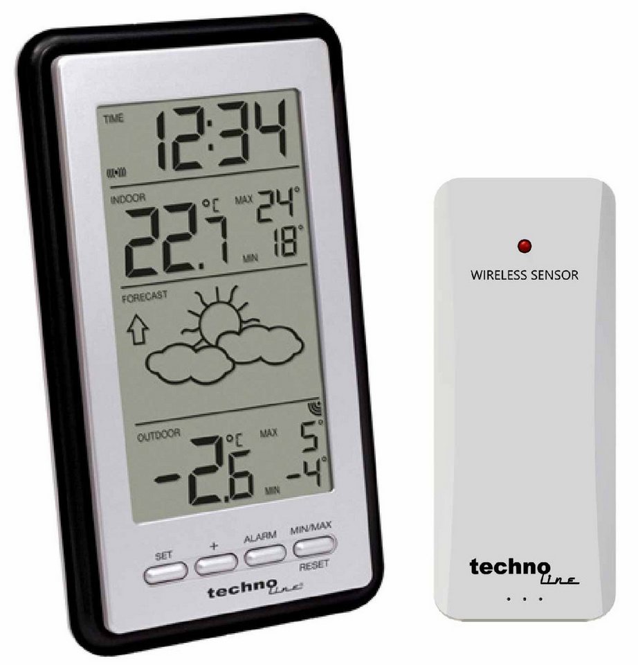 technoline WS 9130 Funkwetterstation (inkl. Außensender, DCF-77 Funkuhr, Wettervorhersage & Temperaturanzeige (Innen/Außen) – Bild 2 von 3