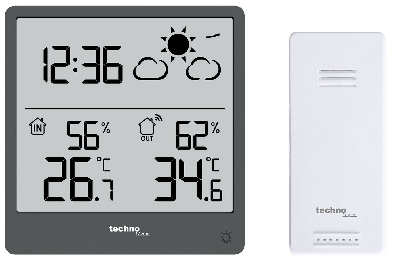 technoline WS 9138 Wetterstation (mit Außensender, in einem modernem Design, mit Wettervorhersage) – Bild 4 von 4