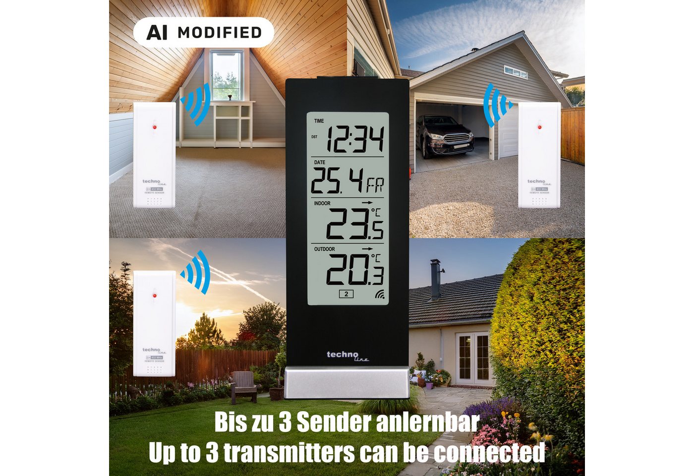 technoline WS 9767 Wetterstation (inklusive Außensender, mit Temperaturtrendanzeige) – Bild 4 von 5