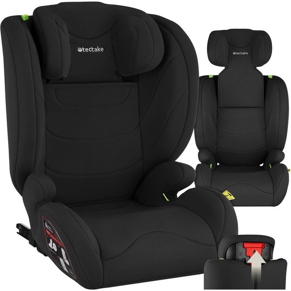 tectake Autokindersitz Sicherheitssitz, 100–150 cm, Belastbarkeit 36 kg, (Autositz für Kinder Levi), i-Size, ISOFIX, Seitenaufprallschutz, Kopfstütze verstellba