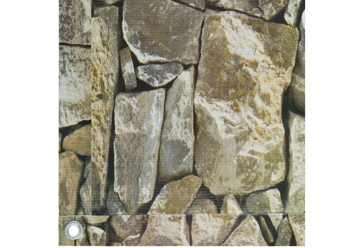 tectake Balkonsichtschutz Balkonverkleidung, 600 x 90 cm, witterungsbeständig und pflegeleicht (Sichtschutzmatte, in stein-optik) Extrem reißfest, mit metallver – Bild 3 von 4