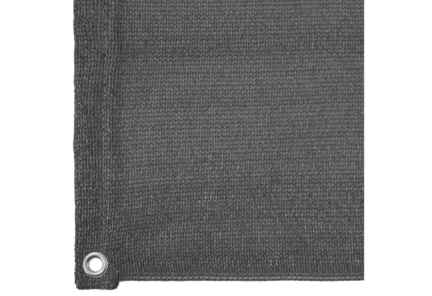 tectake Balkonsichtschutz Sichtschutzplane blickdicht wetterfest 75x600 cm 180g/m² ohne Bohren (Balkonverkleidung Lorena, in Grau) metallverstärkte Ösen und Kor – Bild 3 von 5